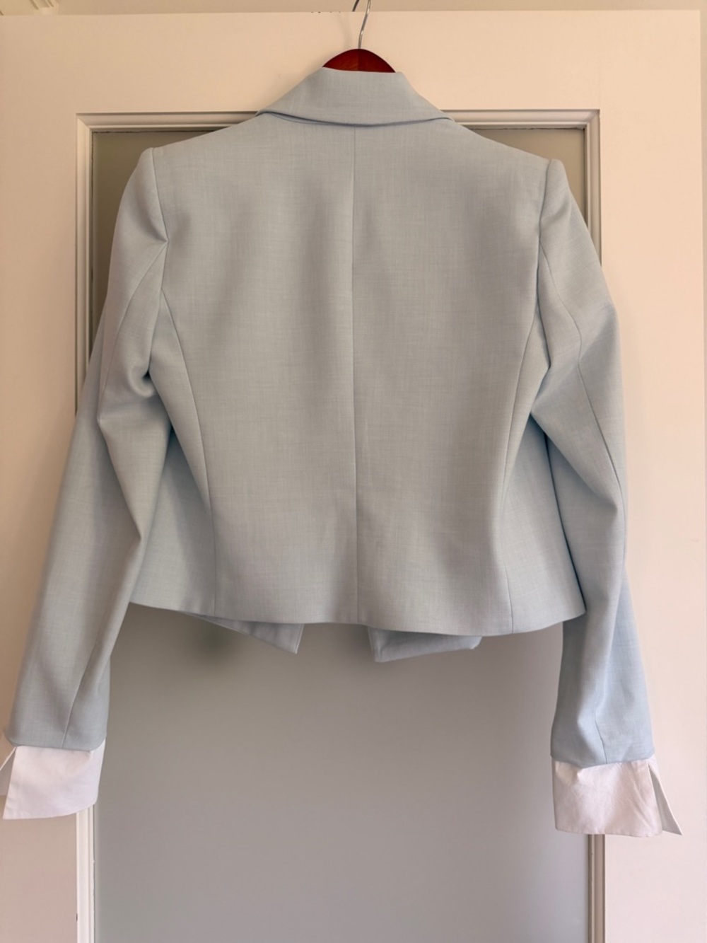 Zara Cropped Double-Breasted Blazer - Pale Blue - Picture 12 of 15